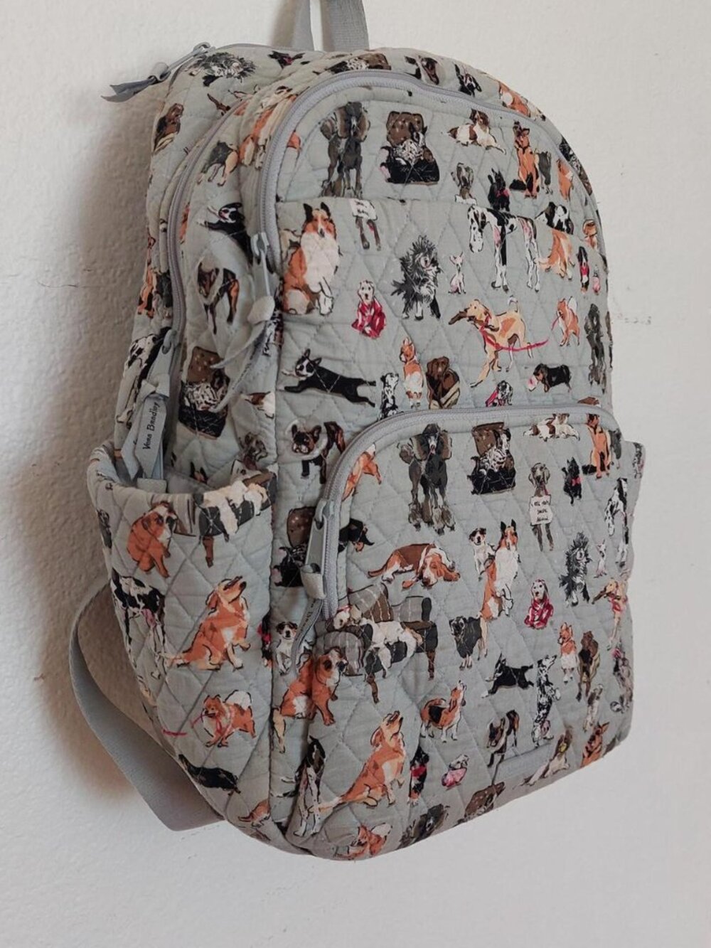 Vera Bradley dog show best in show backpack cotton gray cute kawaii back to scho - Picture 2 of 8